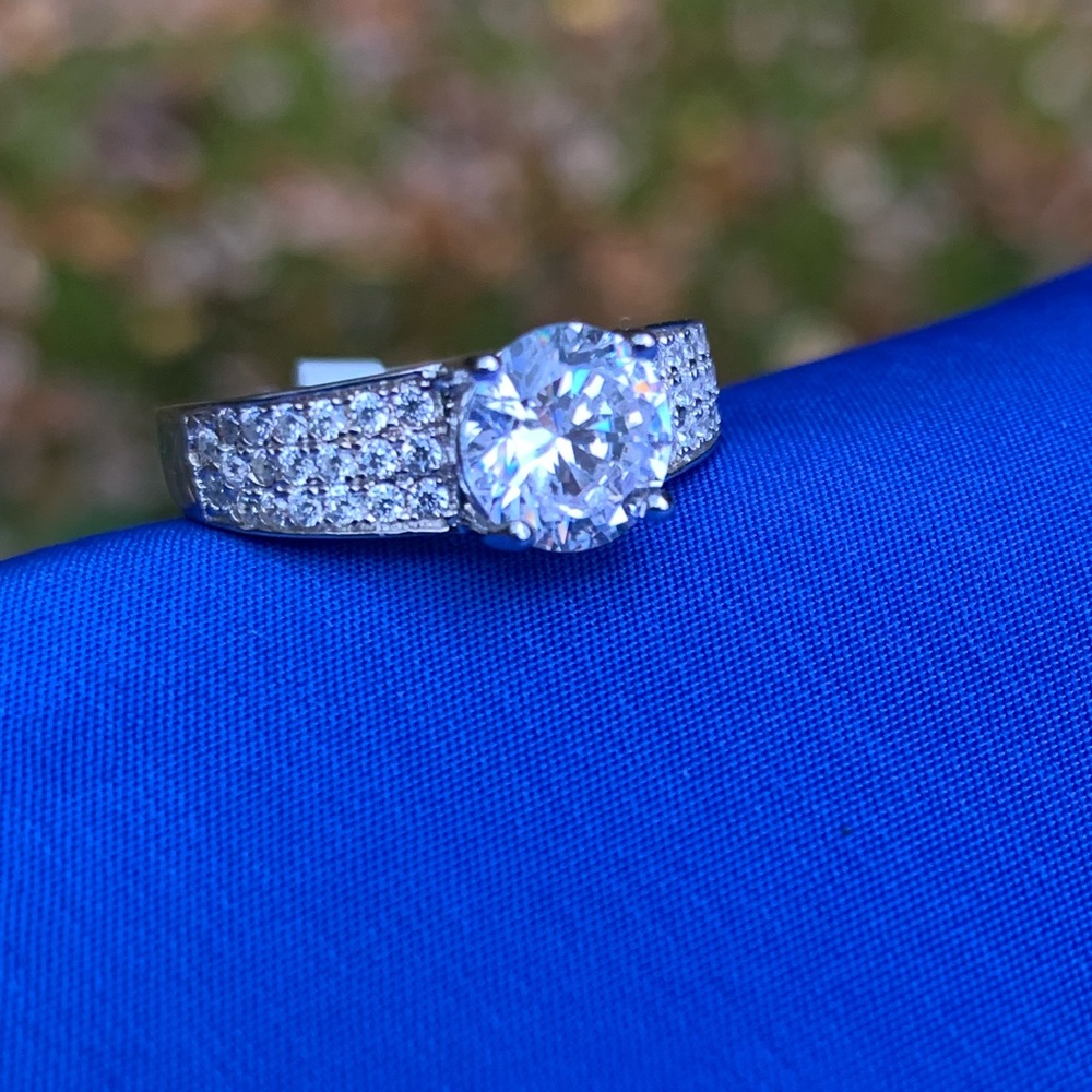 AAA CZ Engagement Ring .925 Sterling
